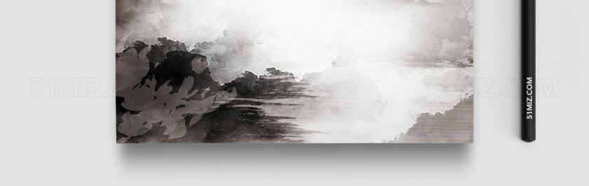 水墨晕染Word信纸模板背景 水墨晕染Word信纸模板背景