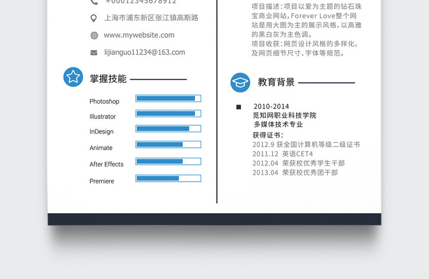 UI UE设计师个人简历模板 UI UE设计师个人简历模板