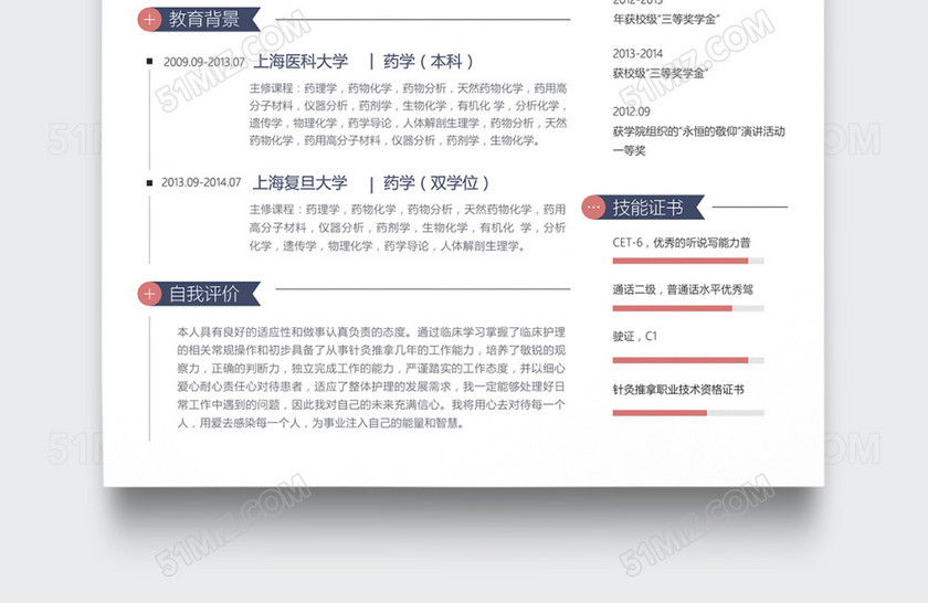 创意针灸推拿师个人简历模板 创意针灸推拿师个人简历模板