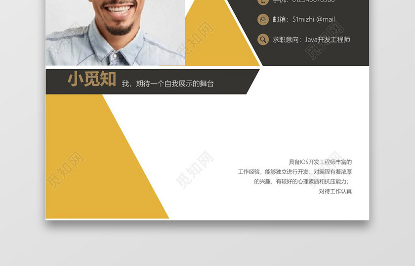 色块简洁风个人JAVA开发工程师程序员成套Word简历模板 色块简洁风个人JAVA开发工程师程序员成套Word简历模板