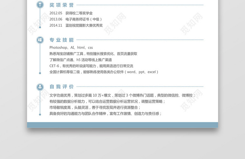 电商运营简历word简历模板 电商运营简历word简历模板
