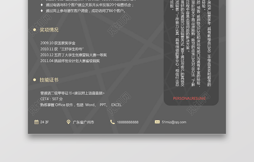 房地产开发个人简历专用模板 房地产开发个人简历专用模板