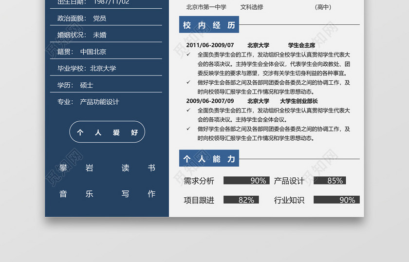产品经理求职个人简历 产品经理求职个人简历