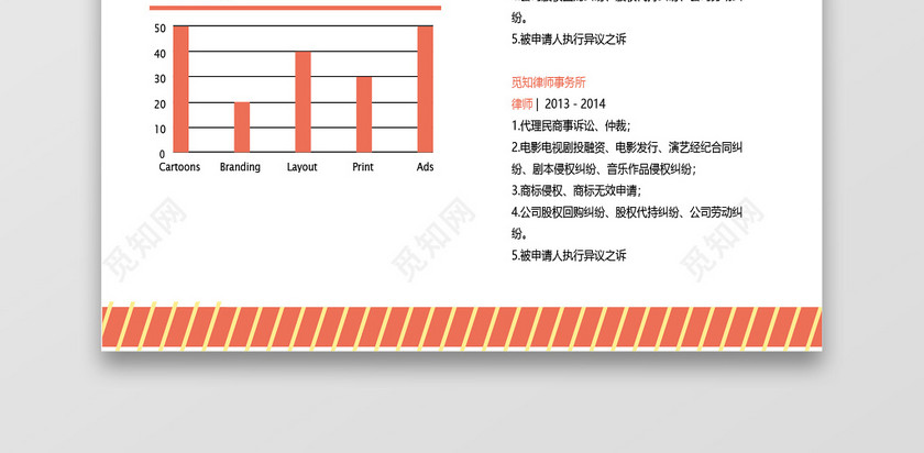 活力橙色律师法律顾问求职简历模板 活力橙色律师法律顾问求职简历模板