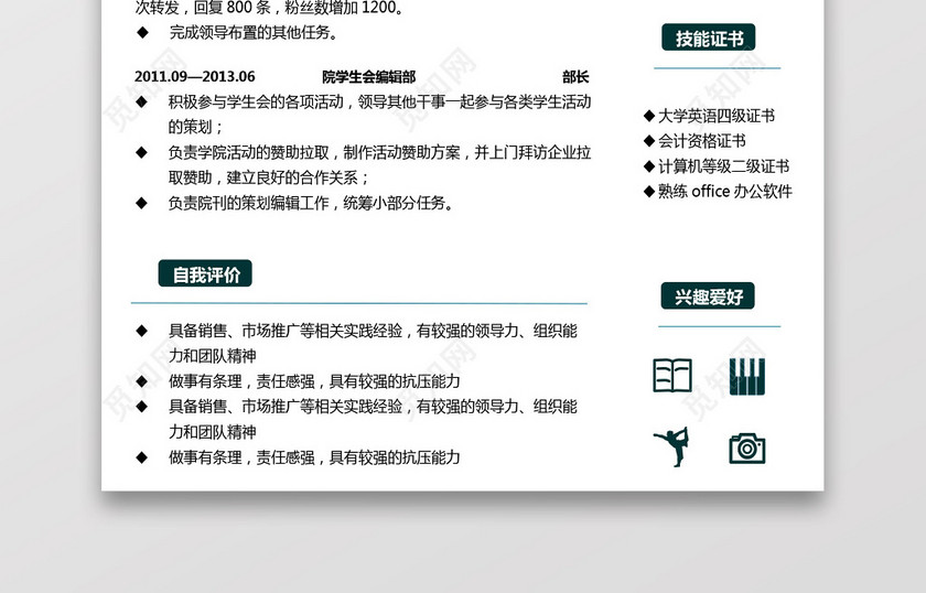 产品运营求职个人简历 产品运营求职个人简历