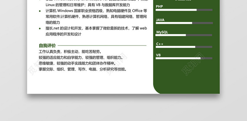PHP工程师求职竞聘个人简历套装 PHP工程师求职竞聘个人简历套装