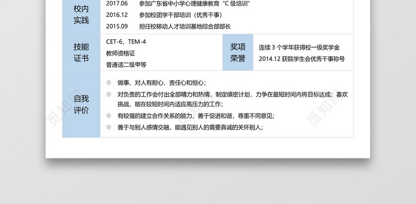 秋招校招应届生个性创意简历 秋招校招应届生个性创意简历