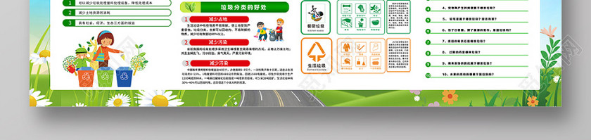蓝色大气垃圾分类宣传创建文明城市公益宣传栏展板设计 蓝色大气垃圾分类宣传创建文明城市公益宣传栏展板设计