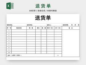 企业仓储管理货物送货单模板