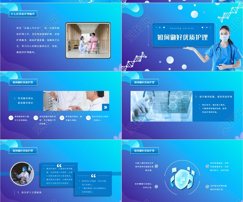 藍色大氣簡約優質護理服務醫療工作匯報工作總結PPT模板 藍色大氣簡約優質護理服務醫療工作匯報工作總結PPT模板
