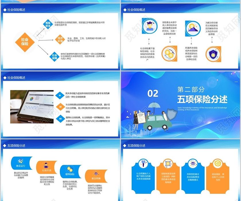 蓝色梦幻风格社保公积金五项缴纳培训PPT模板社保公积金培训 蓝色梦幻风格社保公积金五项缴纳培训PPT模板社保公积金培训