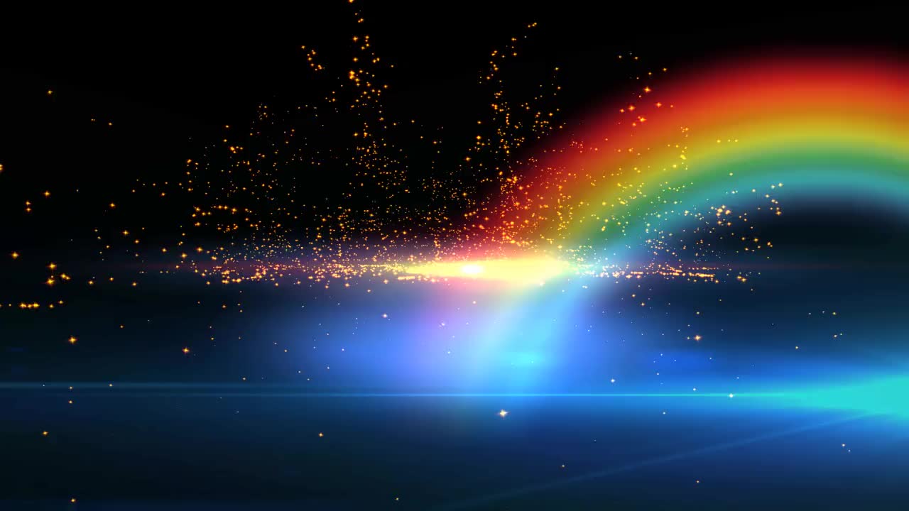 绚丽彩虹光效粒子背景视频素材